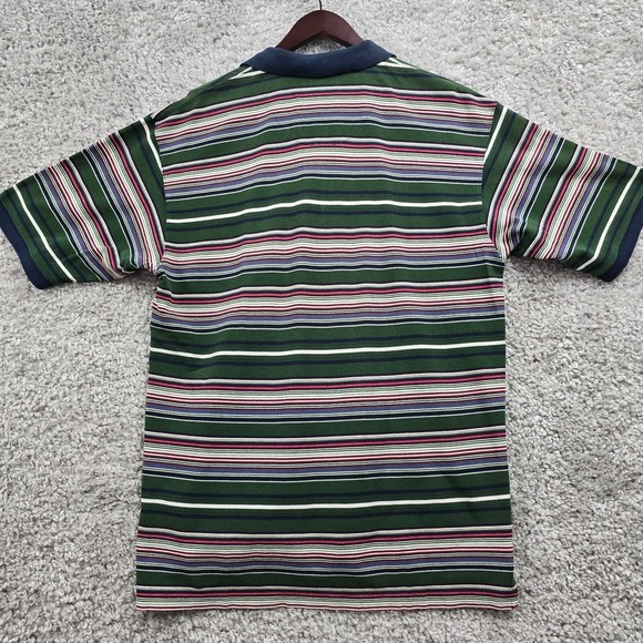 Eddie Bauer Mens Cotton Polo Shirt Size Large Striped Preppy Classic Outdoor - Picture 7 of 10